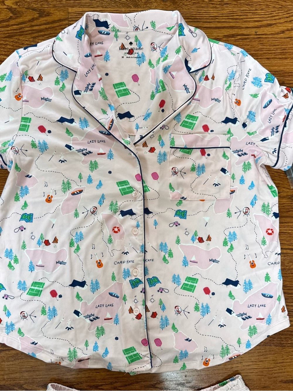 kate spade Pink Camp-Print Short Pajama Set - Picture 3 of 7